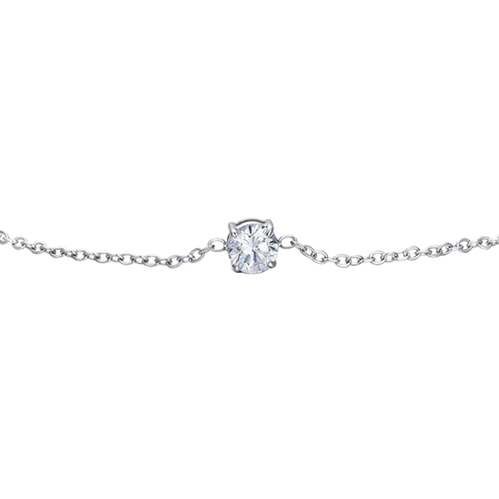 BRACCIALE DONNA IN ACCIAIO  CON CRISTALLO BIANCO