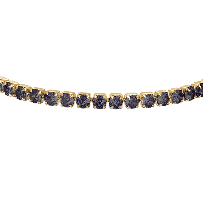 BRACCIALE DONNA TENNIS IN ACCIAIO IP GOLD CON CRISTALLI NERI
