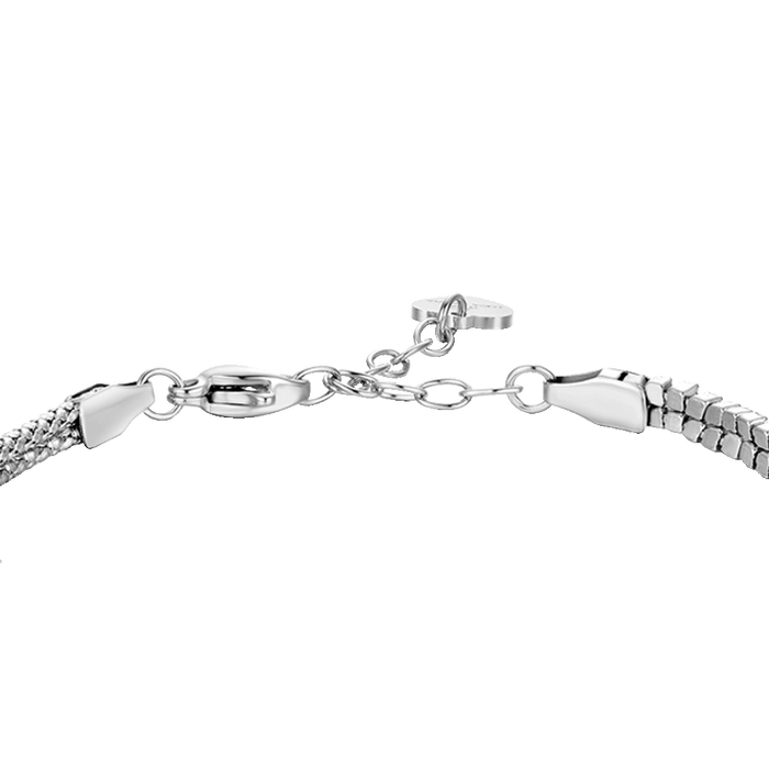 BRACCIALE DONNA IN ACCIAIO CON NODO E ZIRCONI VERDI
