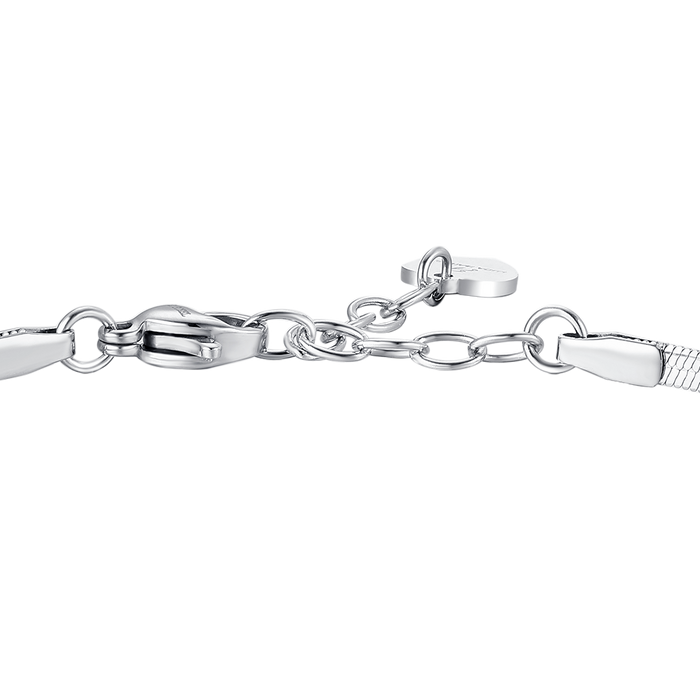 BRACCIALE DONNA IN ACCIAIO CON ZIRCONE ROSA