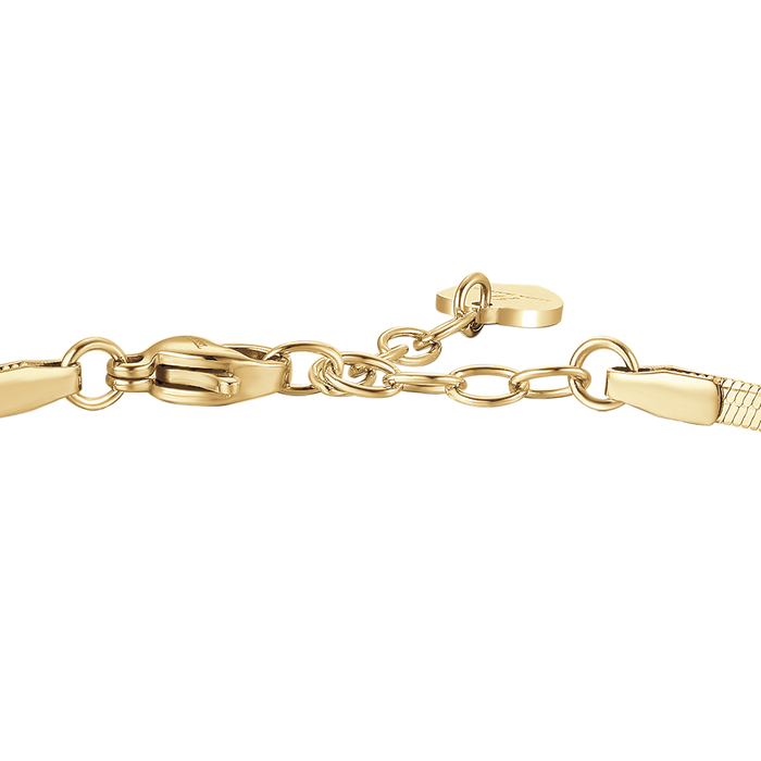 BRACCIALE DONNA IN ACCIAIO COLORE ORO CON ZIRCONE ROSA