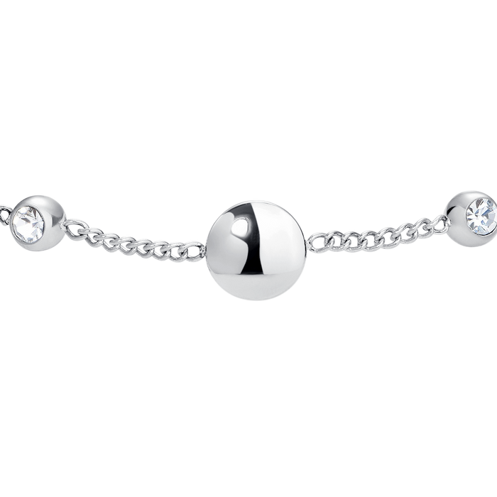 BRACCIALE DONNA IN ACCIAIO CON ELEMENTI IN ACCIAIO E CRISTALLI BIANCHI
