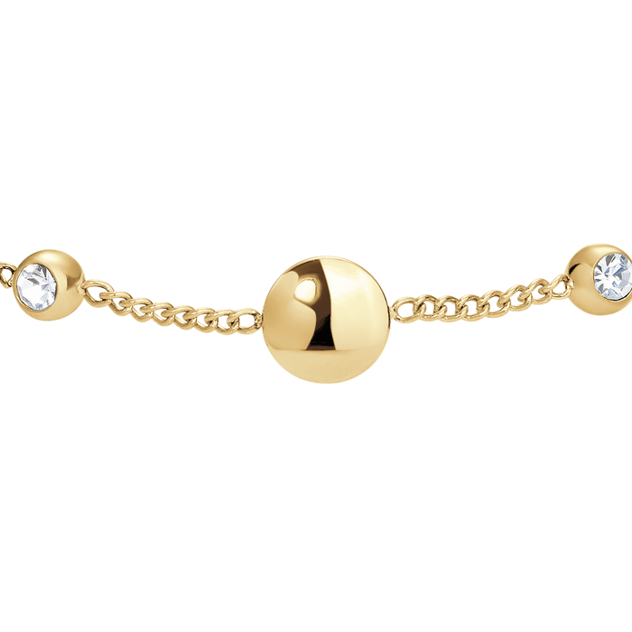 BRACCIALE DONNA IN ACCIAIO CON ELEMENTI IN ACCIAIO IP GOLD E CRISTALLI BIANCHI