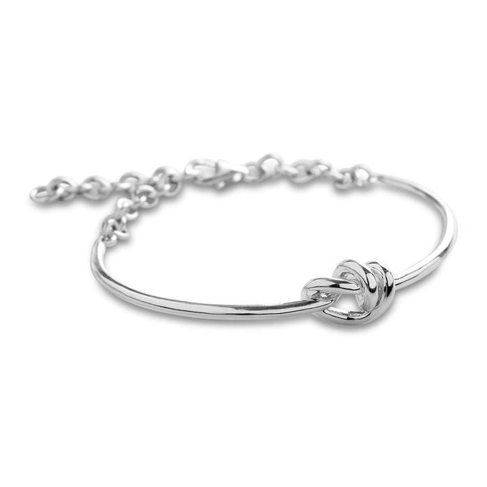 Bracciale Nodi d'Amore da uomo semirigido in Argento 925 con catena grande in Argento 925