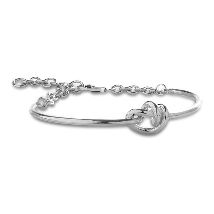 Bracciale Nodi d'Amore semirigido in Argento 925 con catena grande in Argento 925 - small