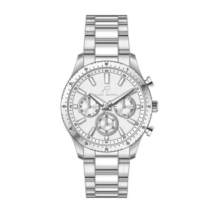 OROLOGIO UOMO IN ACCIAIO GHIERA BIANCA