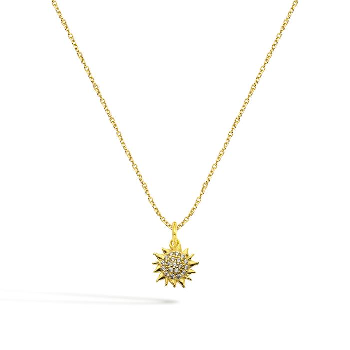 Collana Sole in Oro e Zirconi