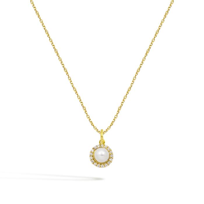 Collana Perla in Oro e Zirconi