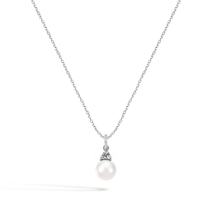 Collana Perla in Oro e Zirconi