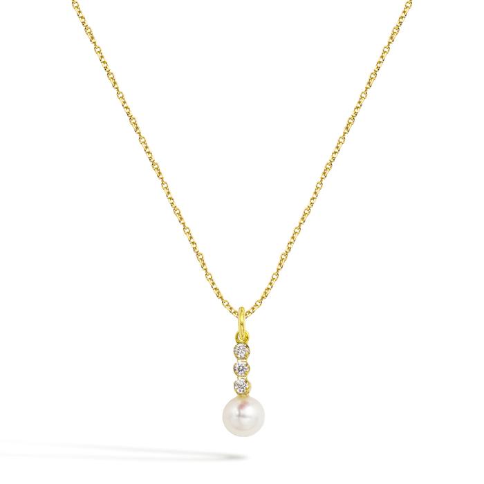 Collana Perla in Oro e Zirconi