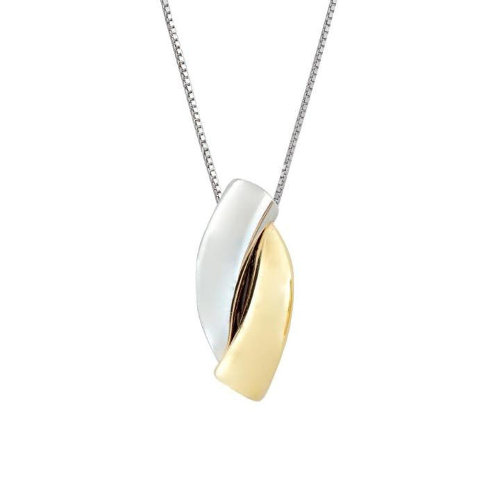 Collana bicolore lucido in oro 18kt