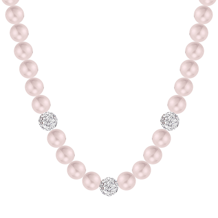 COLLANA DI PERLE DONNA CON CRISTALLI BIANCHI