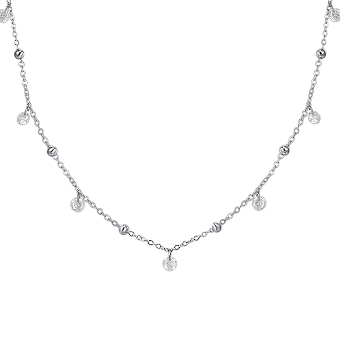 COLLANA DONNA IN ACCIAIO CON ZIRCONI BIANCHI