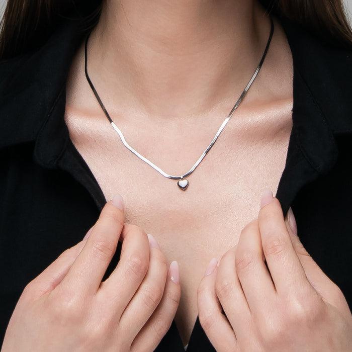 COLLANA DONNA IN ACCIAIO CON CUORE