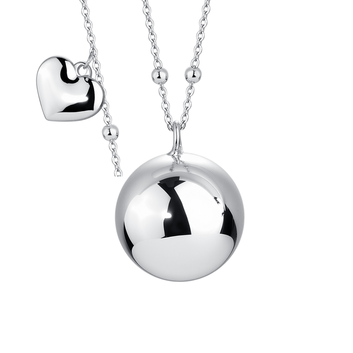 COLLANA CHIAMA ANGELI DONNA IN ACCIAIO, CIONDOLO IN METALLO CON CHARM CUORE