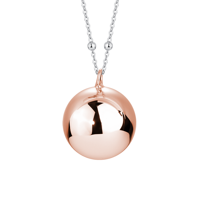 COLLANA CHIAMA ANGELI DONNA IN ACCIAIO, CIONDOLO IN METALLO IP ROSE
