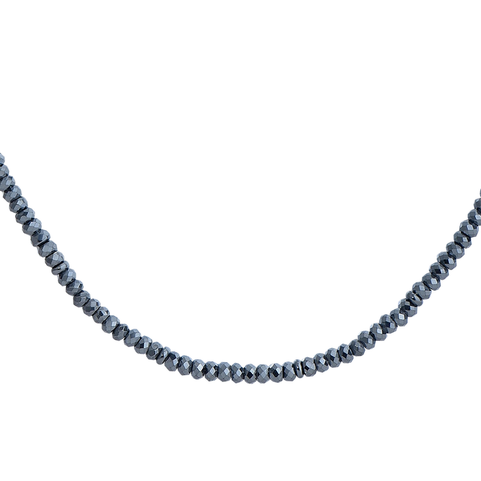 COLLANA UOMO IN ACCIAIO CON EMATITE NERA