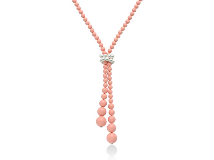 Girocollo pasta di corallo rosa