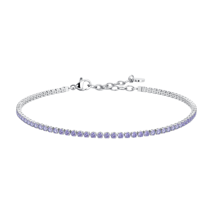 CAVIGLIERA DONNA IN ACCIAIO CON ZIRCONI VIOLA