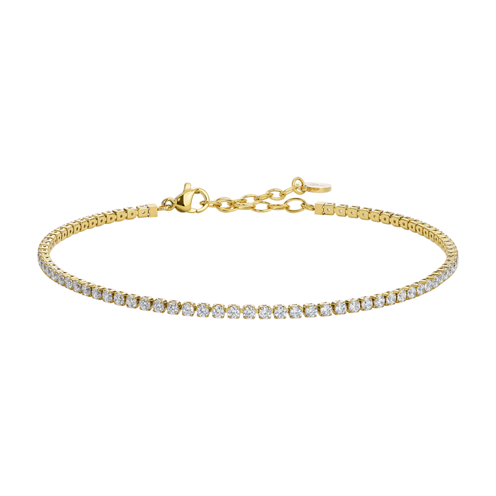 CAVIGLIERA DONNA IN ACCIAIO IP GOLD CON ZIRCONI BIANCHI