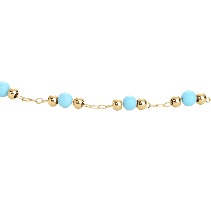 CAVIGLIERA DONNA IN ACCIAIO IP GOLD CON PIETRE TURCHESI