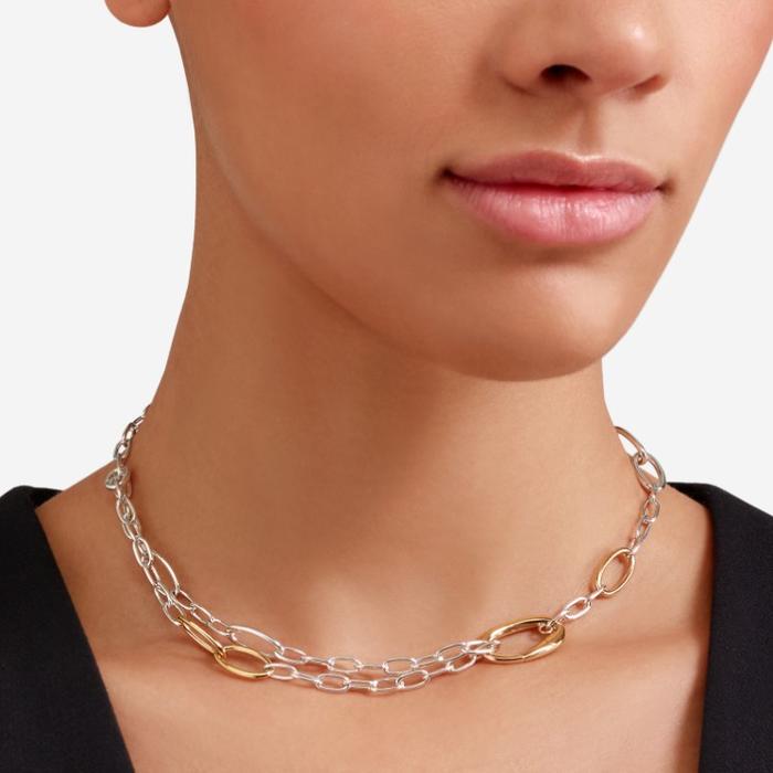 COLLANA ESSENTIALS ARGENTO & ARGENTO DORATO