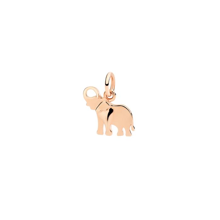 CIONDOLO ELEFANTE ORO ROSA