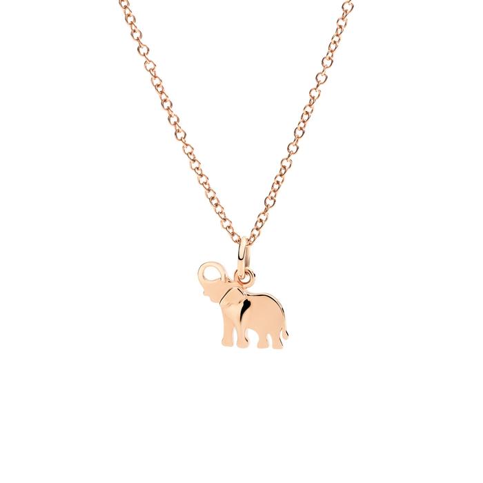 CIONDOLO ELEFANTE ORO ROSA