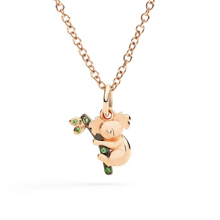 CIONDOLO KOALA ORO ROSA & TSAVORITI