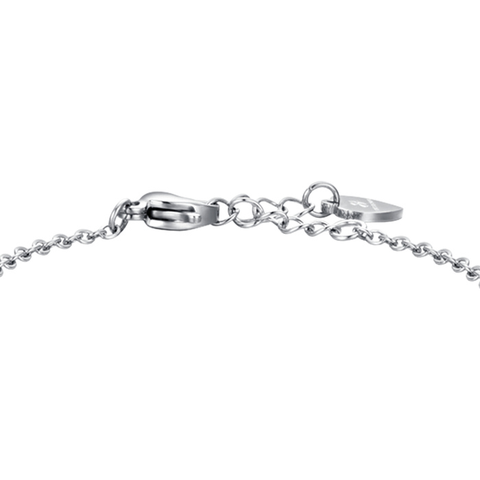 BRACCIALE BAMBINA IN ACCIAIO CON FARFALLA E CRISTALLI ROSA