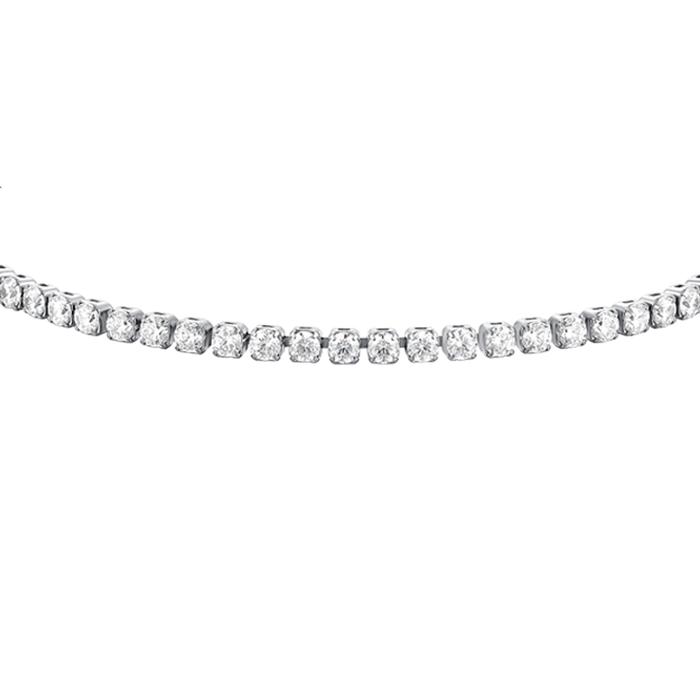 BRACCIALE BAMBINA TENNIS IN ACCIAIO CON ZIRCONI BIANCHI