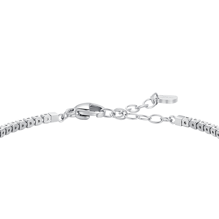 BRACCIALE BAMBINA TENNIS IN ACCIAIO CON ZIRCONI ROSA