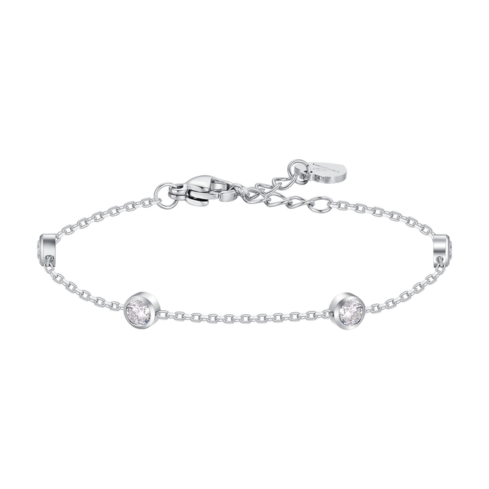 BRACCIALE BAMBINA IN ACCIAIO CON ZIRCONI BIANCHI