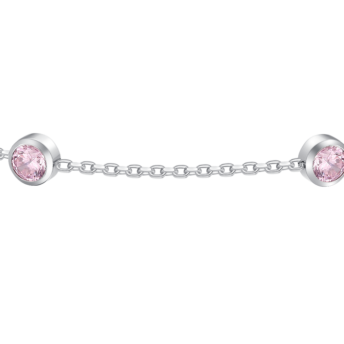 BRACCIALE BAMBINA IN ACCIAIO CON ZIRCONI ROSA