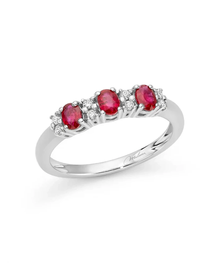 Anello trilogy rubini
