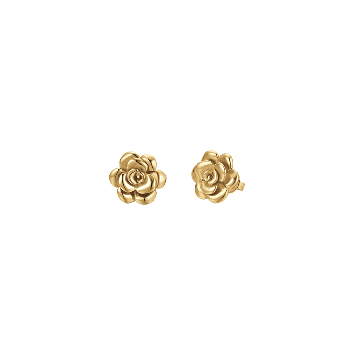 ORECCHINI DONNA IN ACCIAIO IP GOLD CON ROSA