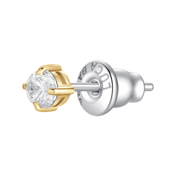 MONO ORECCHINO DONNA IN ACCIAIO IP GOLD CON ZIRCONE BIANCO