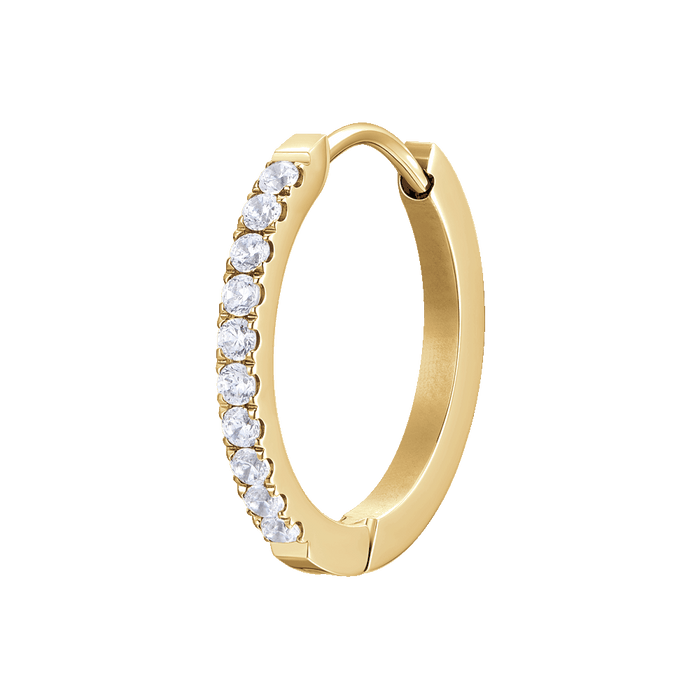 MONO ORECCHINO DONNA IN ACCIAIO IP GOLD CON ZIRCONI BIANCHI