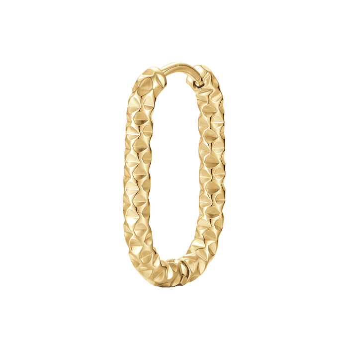MONO ORECCHINO DONNA IN ACCIAIO IP GOLD CON FINITURA DIAMANTATA