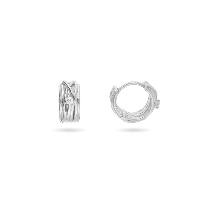 Filodellavita Mini - Orecchini in Rosa Bianco 9kt e Diamante Bianco