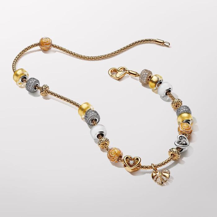 Charm Pendente Foglia di Monstera Scintillante