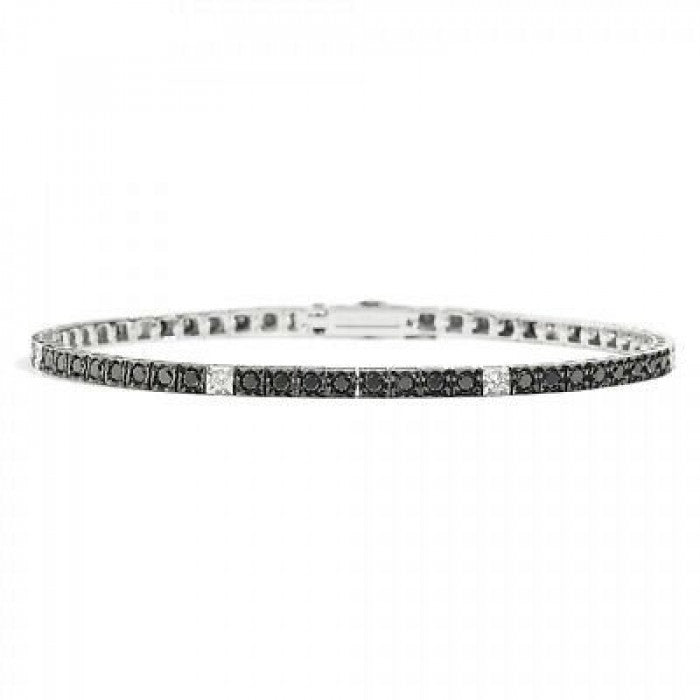 Bracciale tennis face cube br neri 0.70 + br 0.05