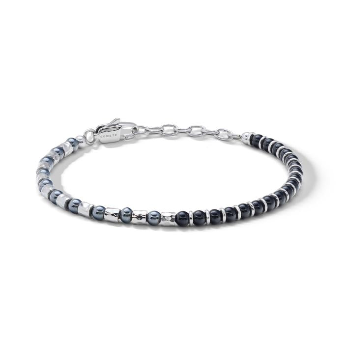 Bracciale in acciaio ematite onice nero