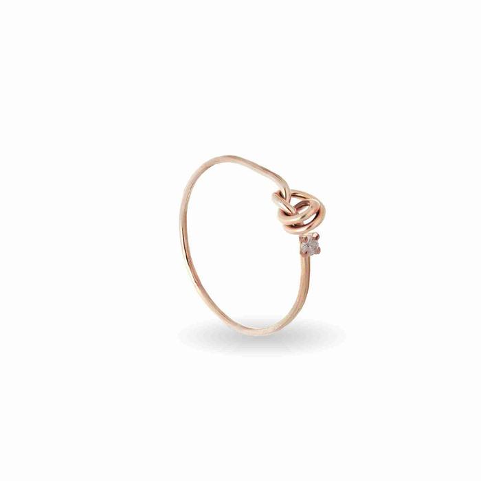 Anello Filodamore con Nodino in Oro 9kt e gemme