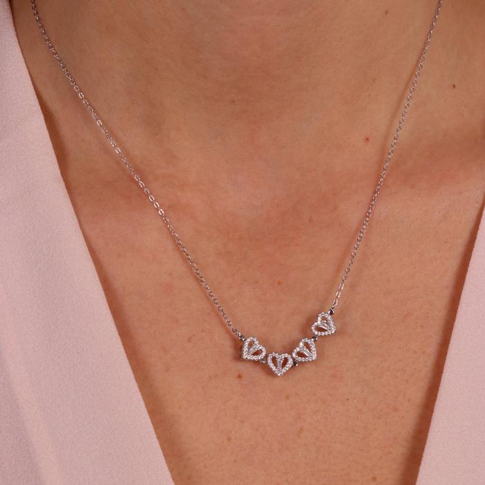 Collana in Argento 925  con ciondolo quadrifoglio magnetico pieghevole 2 in 1