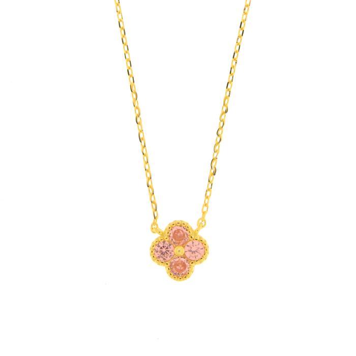 Collana in Argento 925 con fiore rosa