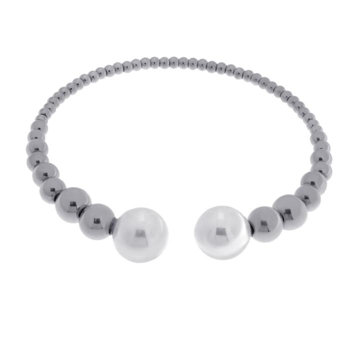 Bracciale in Acciaio rigido con sfere e perle