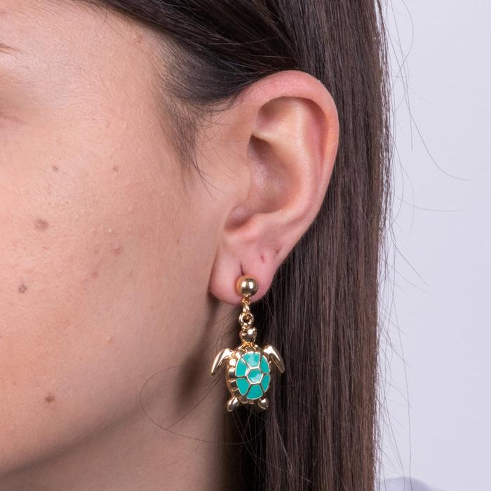 Orecchini in Metallo con tartaruga verde acqua
