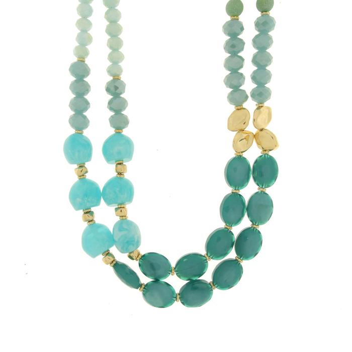 Collana in Metallo con pietre nelle sfumature del verde