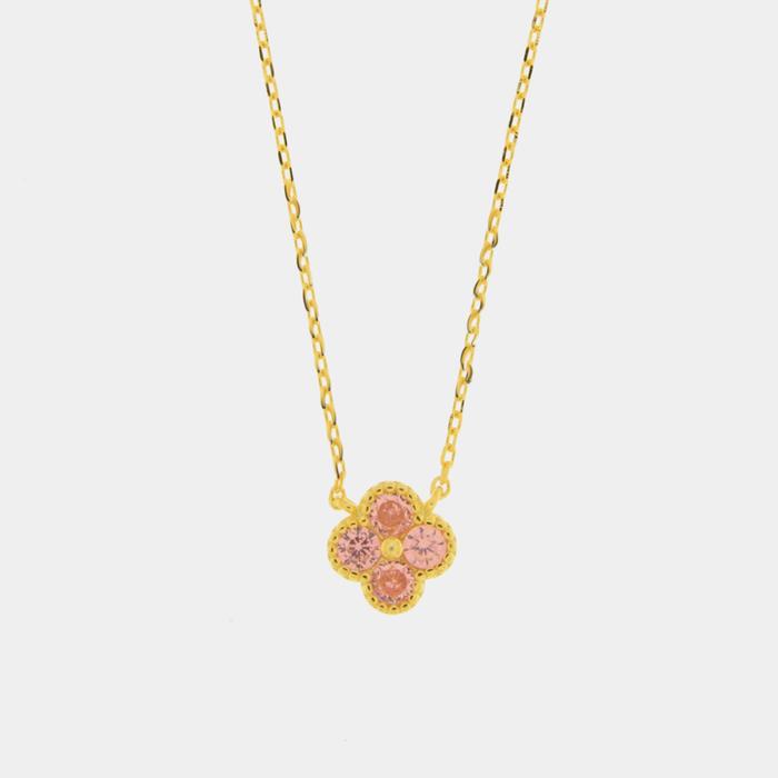 Collana in Argento 925 con fiore rosa